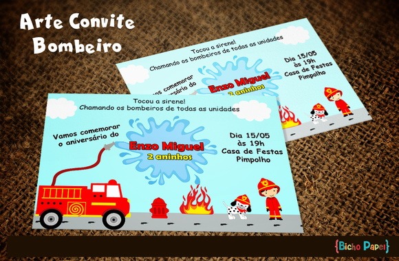 Convite Bombeiros Arte Digital Convite Bombeiros Arte Digital