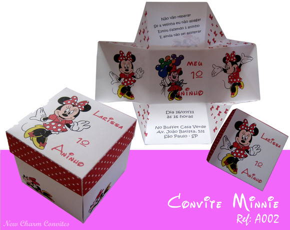 Convite Caixinha Minnie Vermelha No Elo7 Convite Caixinha Minnie Vermelha No Elo7