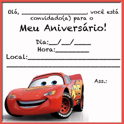 Convite Carros 40 Modelos Lindos Para Se Inspirar! Convite Carros 40 Modelos Lindos Para Se Inspirar!