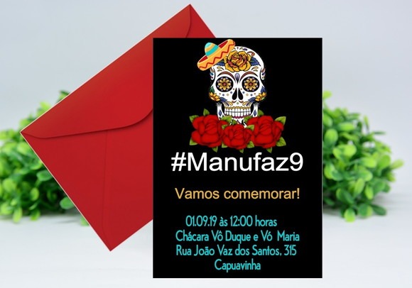 Convite Caveira Mexicana No Elo7 Convite Caveira Mexicana No Elo7