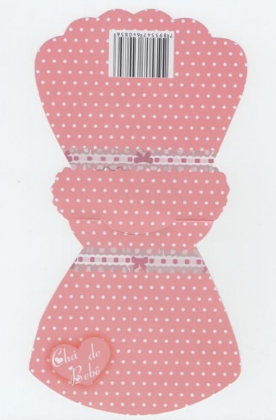 Convite Cha Bebe Vestido Rosa Branco (10 Convites) Convite Cha Bebe Vestido Rosa Branco (10 Convites)