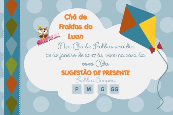 Convite Chá De Fraldas Pipas No Elo7 Convite Chá De Fraldas Pipas No Elo7