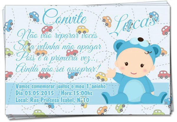 Convite De Aniversário De 1 Ano Convite De Aniversário De 1 Ano