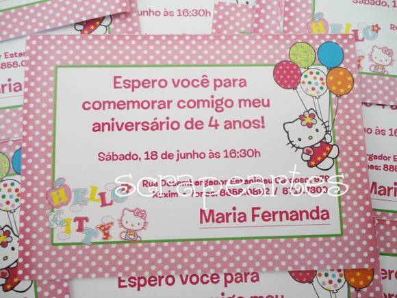 Convite De Aniversário Hello Kitty No Elo7 Convite De Aniversário Hello Kitty No Elo7