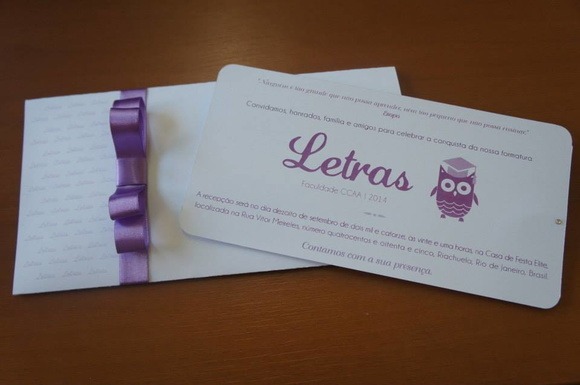 Convite Formatura Lilas Convite Formatura Lilas