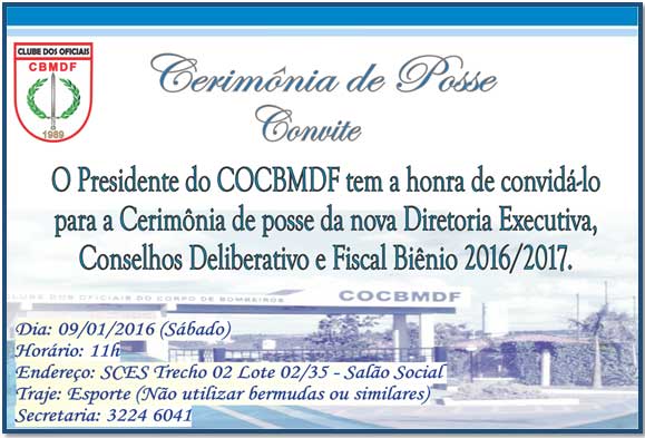 Convite Para Cerimônia De Posse Da Diretoria E Conselhos Convite Para Cerimônia De Posse Da Diretoria E Conselhos