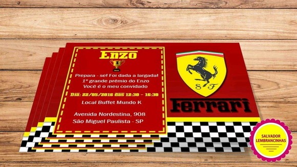 Convite Digital Para Aniversário Tema Ferrari Convite Digital Para Aniversário Tema Ferrari
