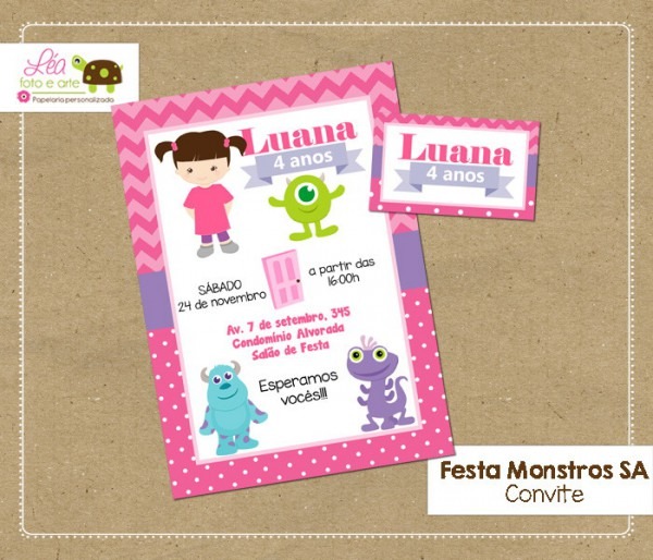 Convite Animado Monstros Sa Menina Convite Animado Monstros Sa Menina