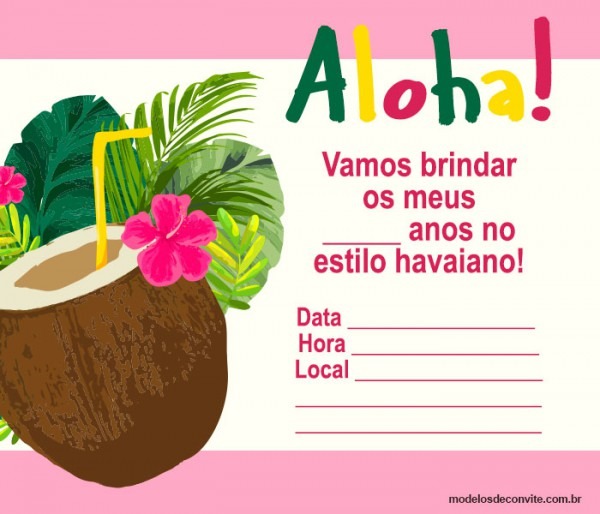 Convite Havaiano 23 Modelos IncrÃveis Para Sua Festa No Havaà Convite Havaiano 23 Modelos IncrÃveis Para Sua Festa No HavaÃ