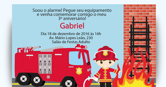 Badaboom Personalizados Convite Bombeiro Iii Badaboom Personalizados Convite Bombeiro Iii