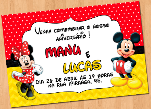 Convite Mickey 67 Ideias De Convite Para Se Inspirar E Imprimir! Convite Mickey 67 Ideias De Convite Para Se Inspirar E Imprimir!