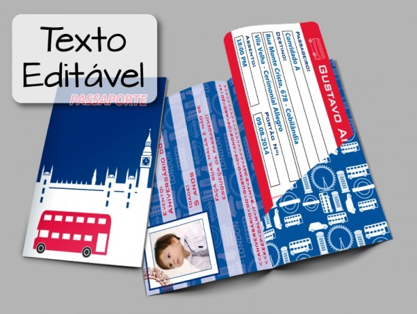 Convite Passaporte + Passagem EditÃvel No Elo7 Convite Passaporte + Passagem EditÃvel No Elo7