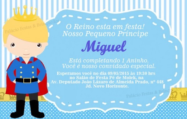 Convite Principe No Elo7 Convite Principe No Elo7