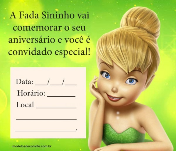 Convite Tinker Bell 18 Modelos Com A Fada Sininho! â Modelos De Convite Tinker Bell 18 Modelos Com A Fada Sininho! â Modelos De