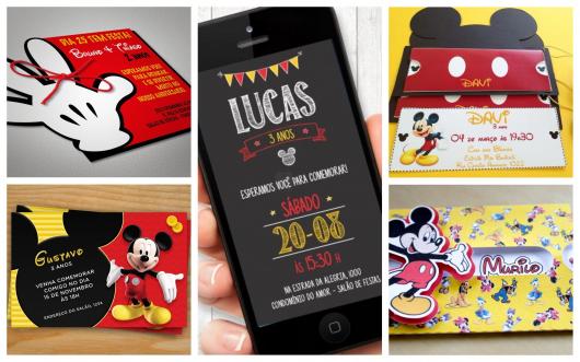 Convites Do Mickey  60 Modelos Sensacionais & Moldes GrÃ¡tis Para