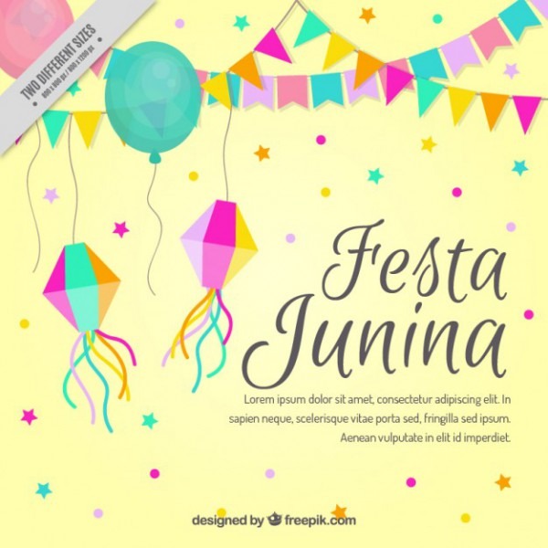 Cute Festa Junina Background With Decorative Elements Vector Cute Festa Junina Background With Decorative Elements Vector