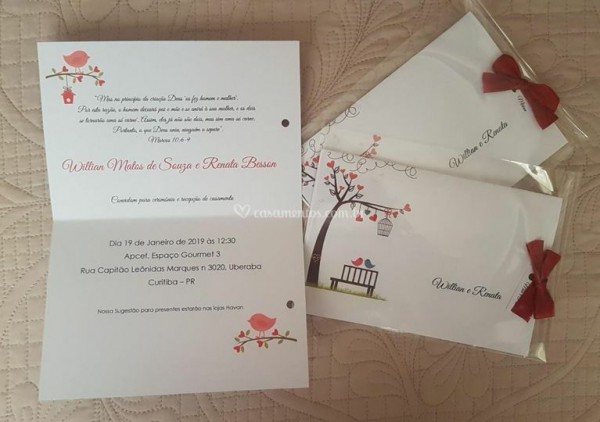 Convite De Casamento De Bell'art Convites E Papelaria Convite De Casamento De Bell'art Convites E Papelaria