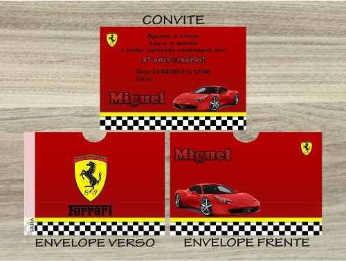 Convite Festa Ferrari Convite Festa Ferrari