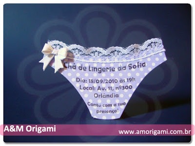 Amorigami Por A&m Origami Convite Imã De Calcinha Amorigami Por A&m Origami Convite Imã De Calcinha