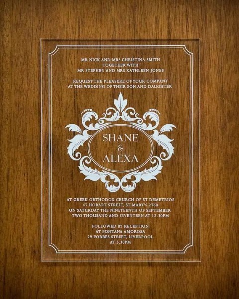 Impresso Personalizado Convite De Casamento De AcrÃlico Impresso Personalizado Convite De Casamento De AcrÃlico