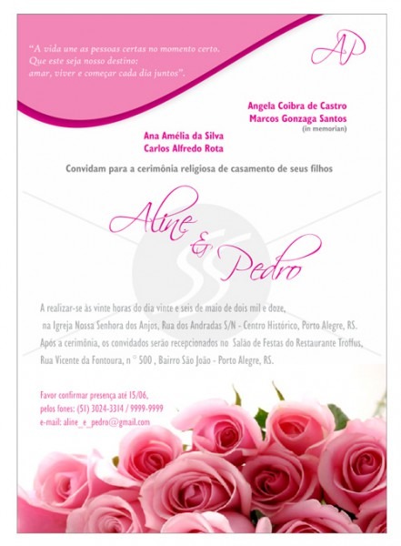 Convites Para Casamento M1701 Convites Para Casamento M1701