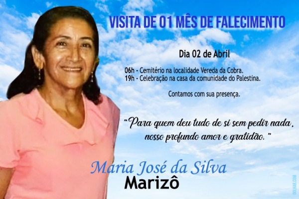 Convite Missa De 01 Mês De Falecimento De Maria José Da Silva â O Convite Missa De 01 Mês De Falecimento De Maria José Da Silva â O